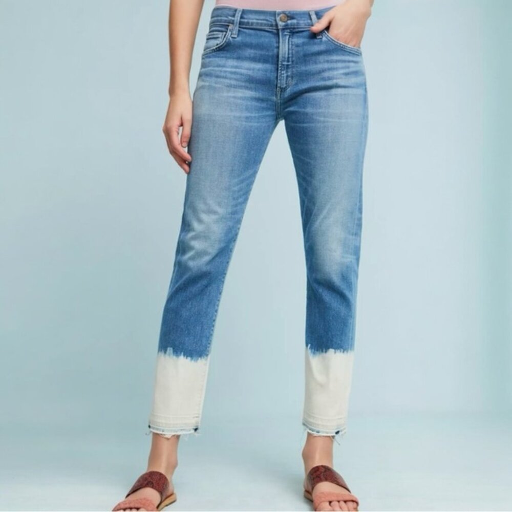 Citizens Of Humanity Agnes High-Rise Bleached Cropped Jeans size 28
